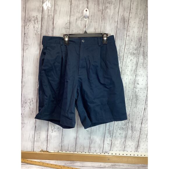Nike Men's Quality Pleated Navy-Blue Cotton Shorts Size Medium - Picture 1 of 5